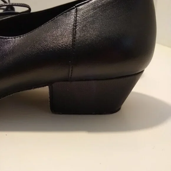 Dance Shoes 1.6" Cuban Heel Lace Up Ballroom Shoes Size 7 - Picture 7 of 9